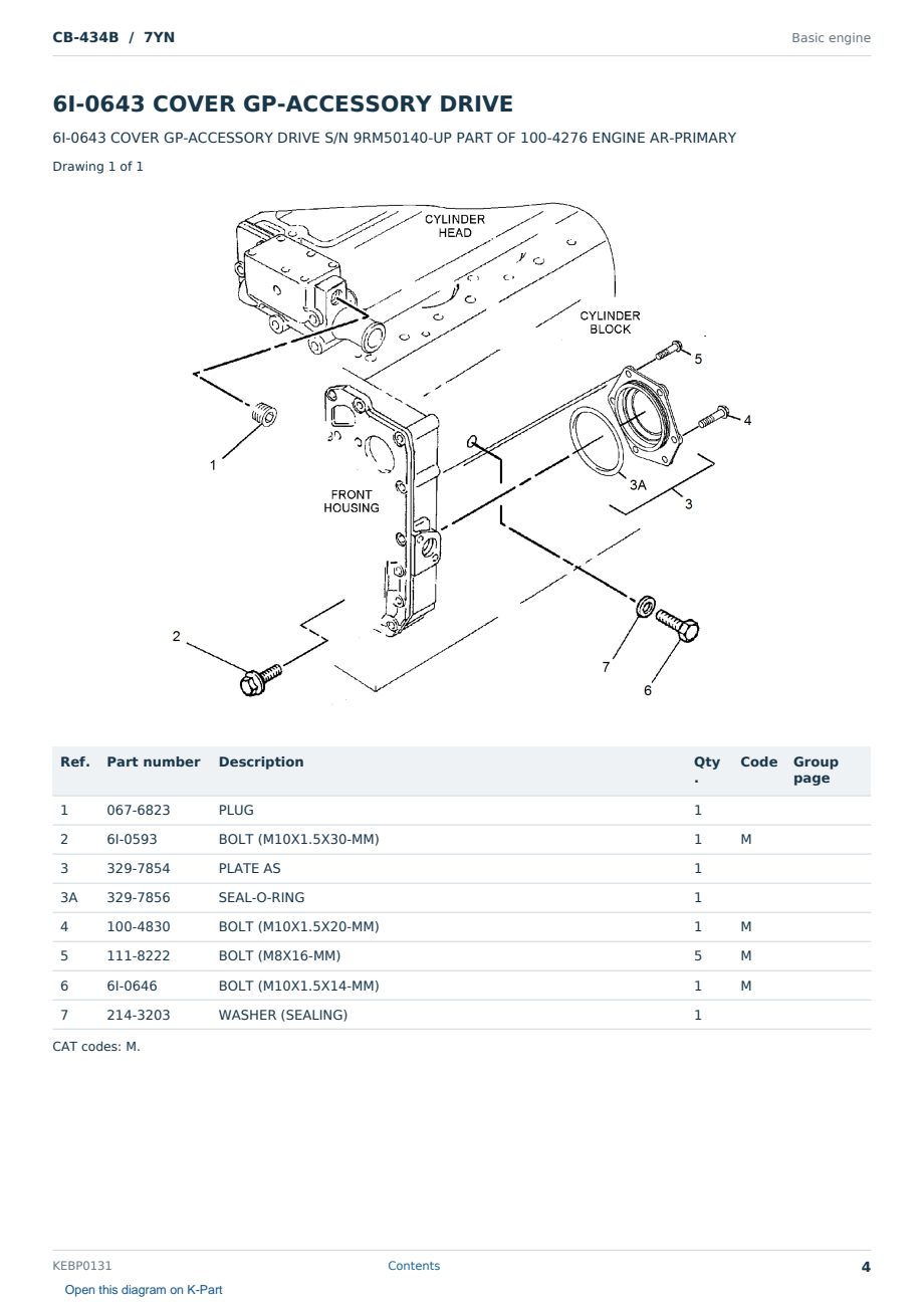 Caterpillar CB-434B S/N 7YN Partsbook KEBP0131 (English) - sample page 4 of 10 Caterpillar CB-434B S/N 7YN Partsbook KEBP0131 (English) - sample page 4 of 10