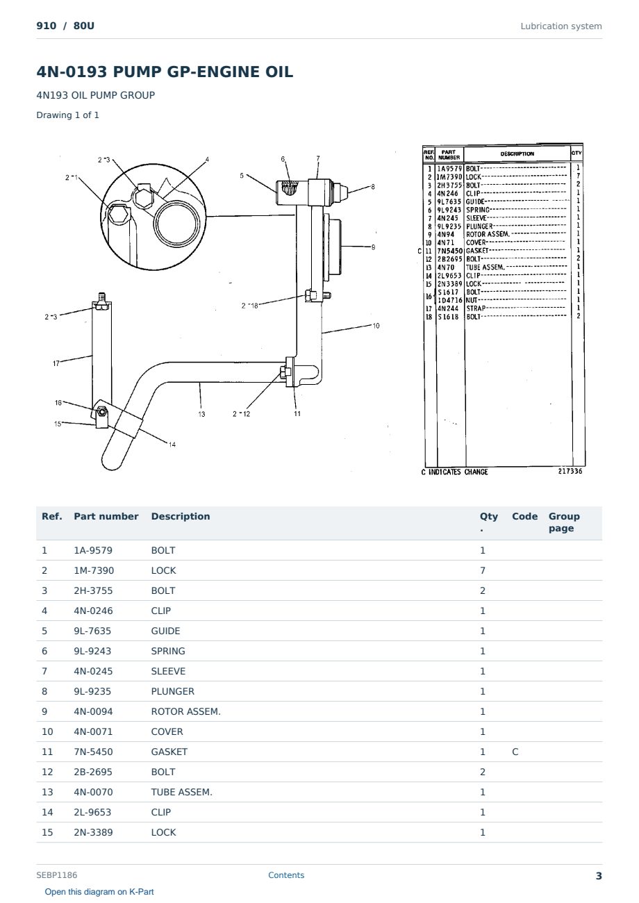 Caterpillar 910 S/N 80U Partsbook SEBP1186 (English) - sample page 3 of 10 Caterpillar 910 S/N 80U Partsbook SEBP1186 (English) - sample page 3 of 10