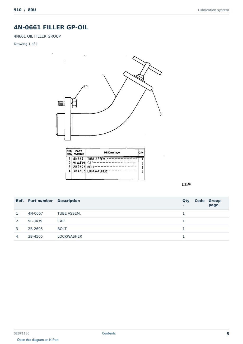 Caterpillar 910 S/N 80U Partsbook SEBP1186 (English) - sample page 5 of 10 Caterpillar 910 S/N 80U Partsbook SEBP1186 (English) - sample page 5 of 10