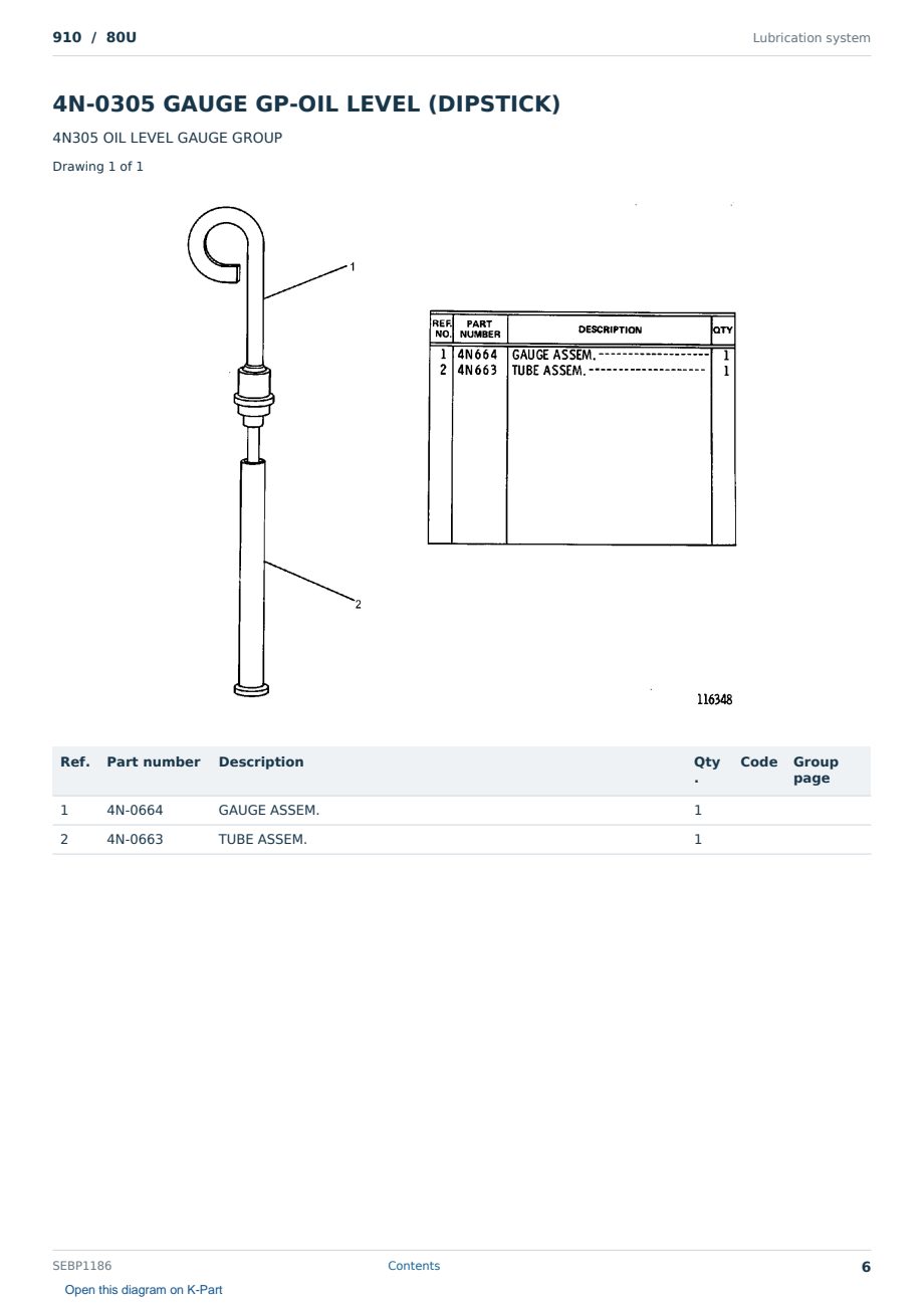 Caterpillar 910 S/N 80U Partsbook SEBP1186 (English) - sample page 6 of 10 Caterpillar 910 S/N 80U Partsbook SEBP1186 (English) - sample page 6 of 10