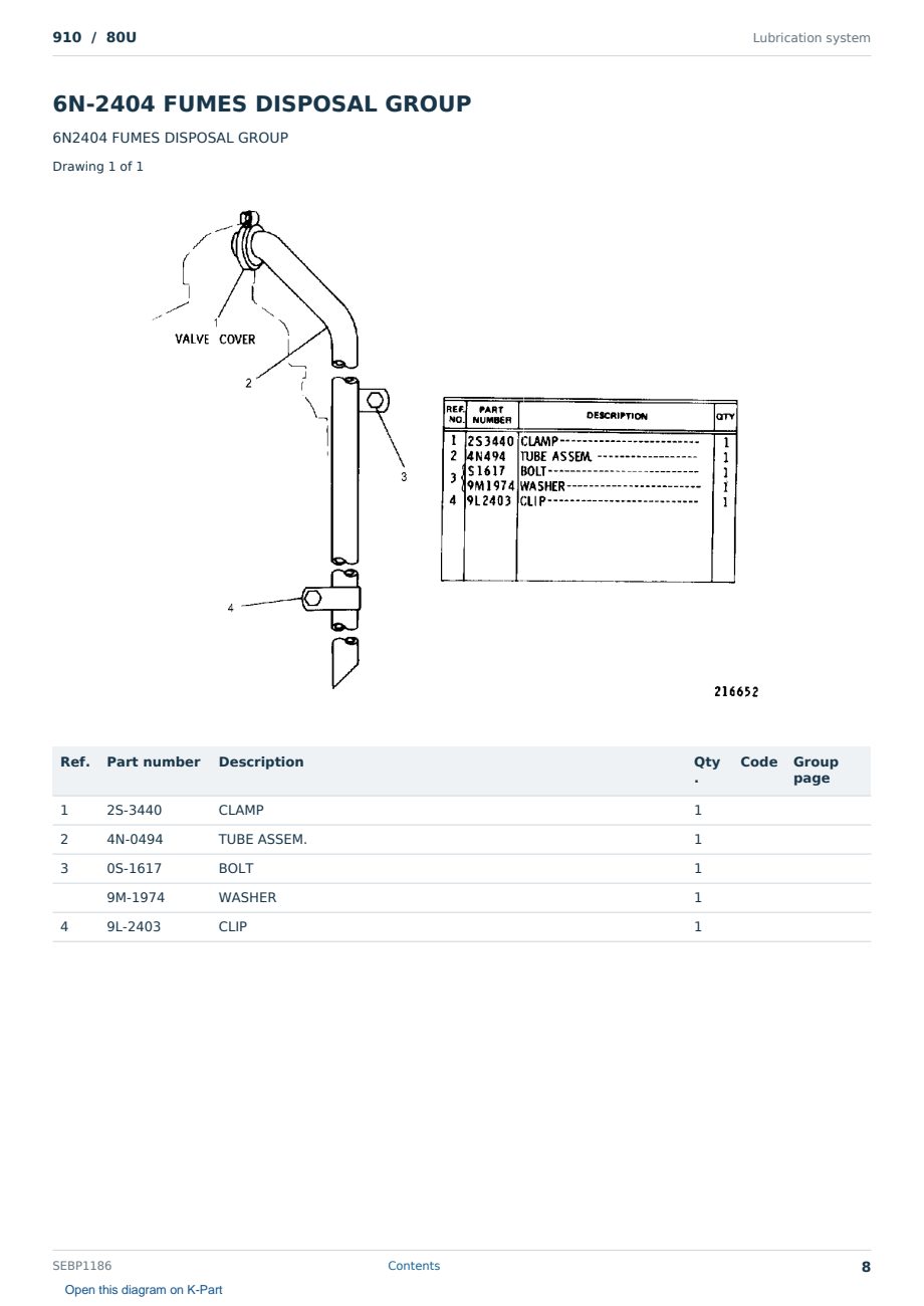 Caterpillar 910 S/N 80U Partsbook SEBP1186 (English) - sample page 8 of 10 Caterpillar 910 S/N 80U Partsbook SEBP1186 (English) - sample page 8 of 10
