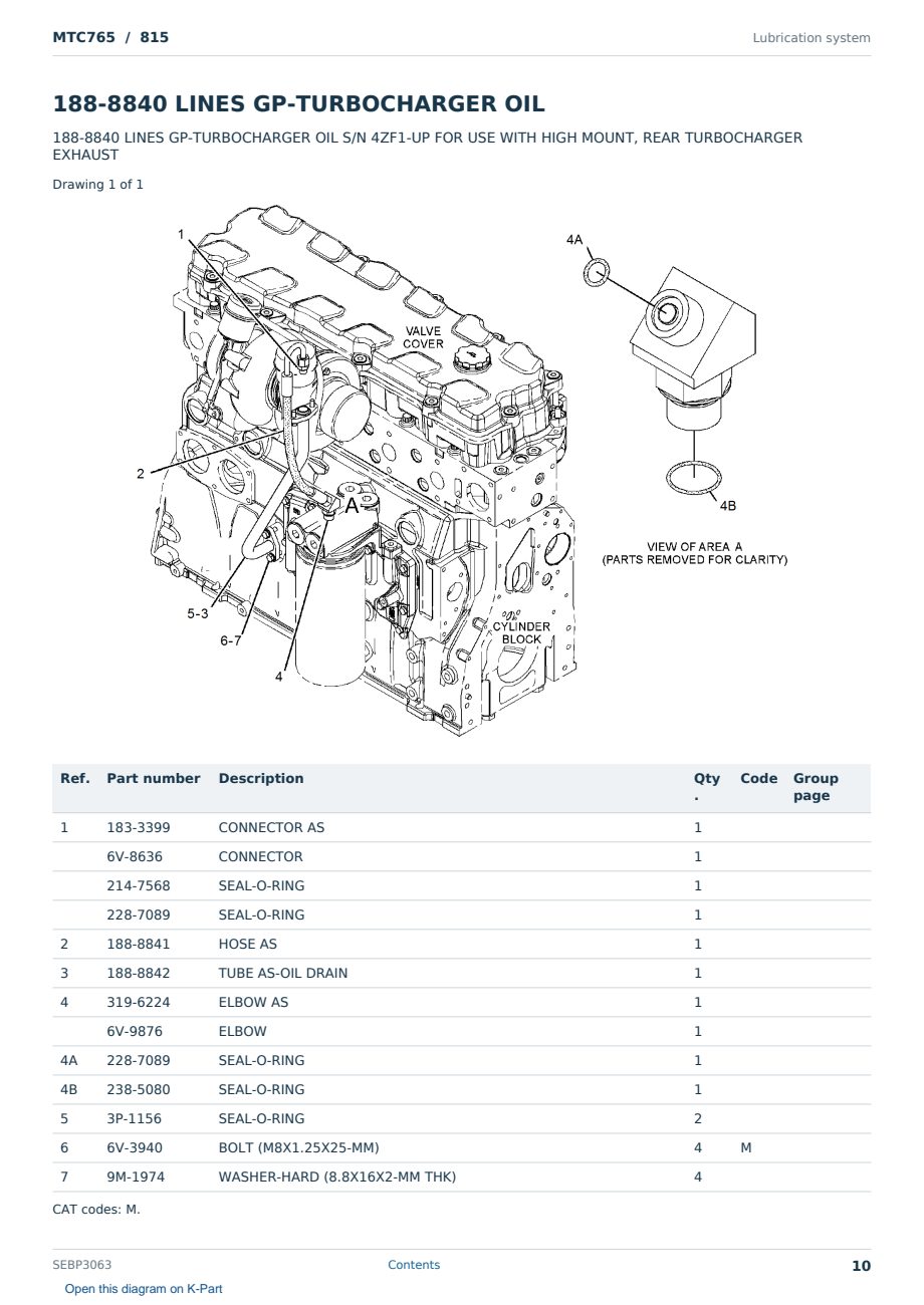 Caterpillar MTC765 S/N 815 Partsbook SEBP3063 (English) - sample page 10 of 10 Caterpillar MTC765 S/N 815 Partsbook SEBP3063 (English) - sample page 10 of 10