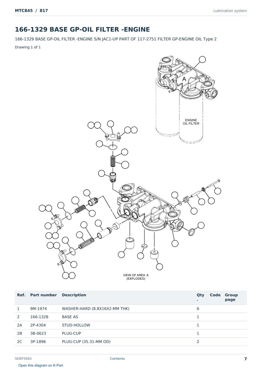 Caterpillar MTC845 S/N 817 Partsbook SEBP3065 (English) - sample page 7 of 10 Caterpillar MTC845 S/N 817 Partsbook SEBP3065 (English) - sample page 7 of 10