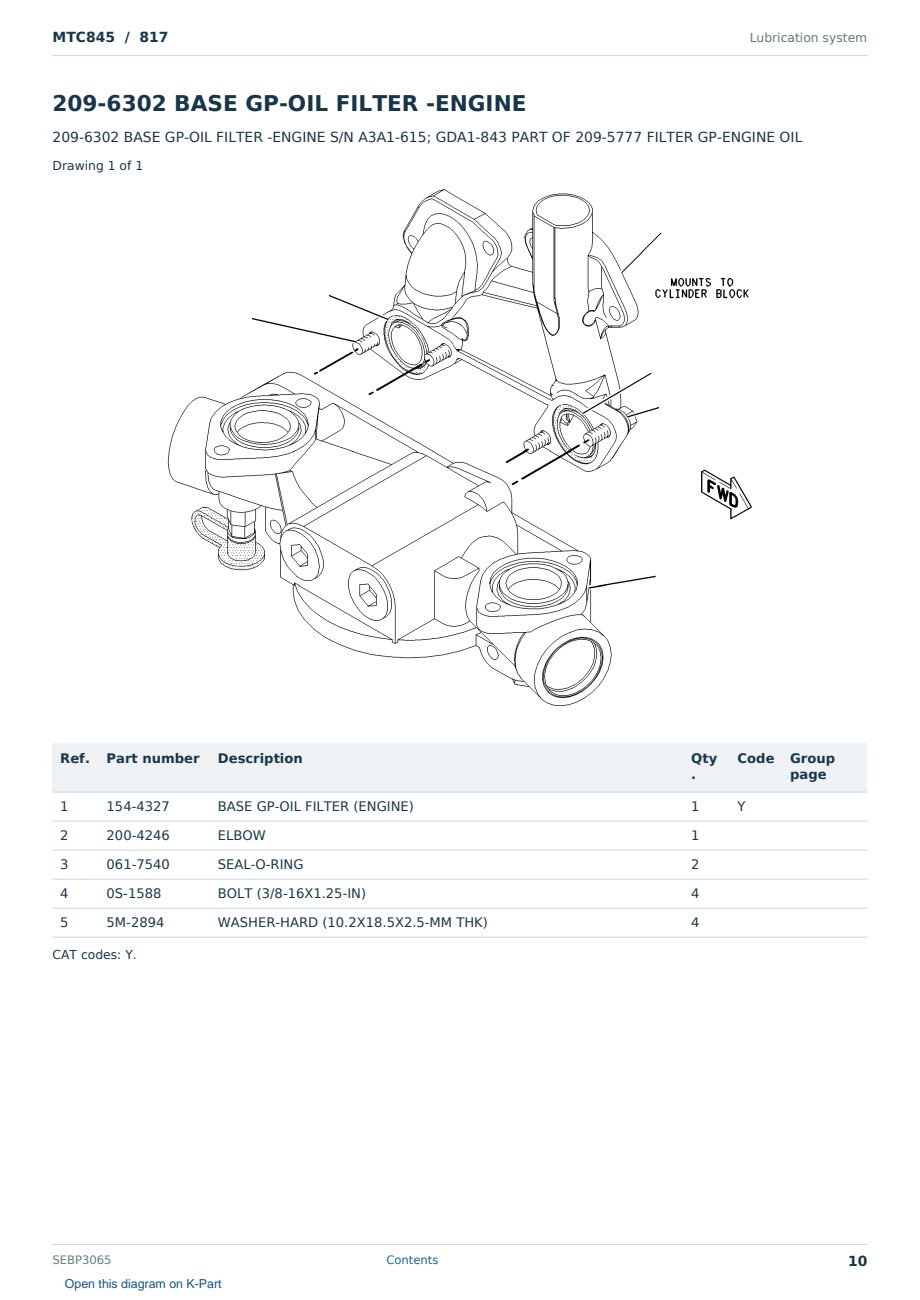 Caterpillar MTC845 S/N 817 Partsbook SEBP3065 (English) - sample page 10 of 10 Caterpillar MTC845 S/N 817 Partsbook SEBP3065 (English) - sample page 10 of 10