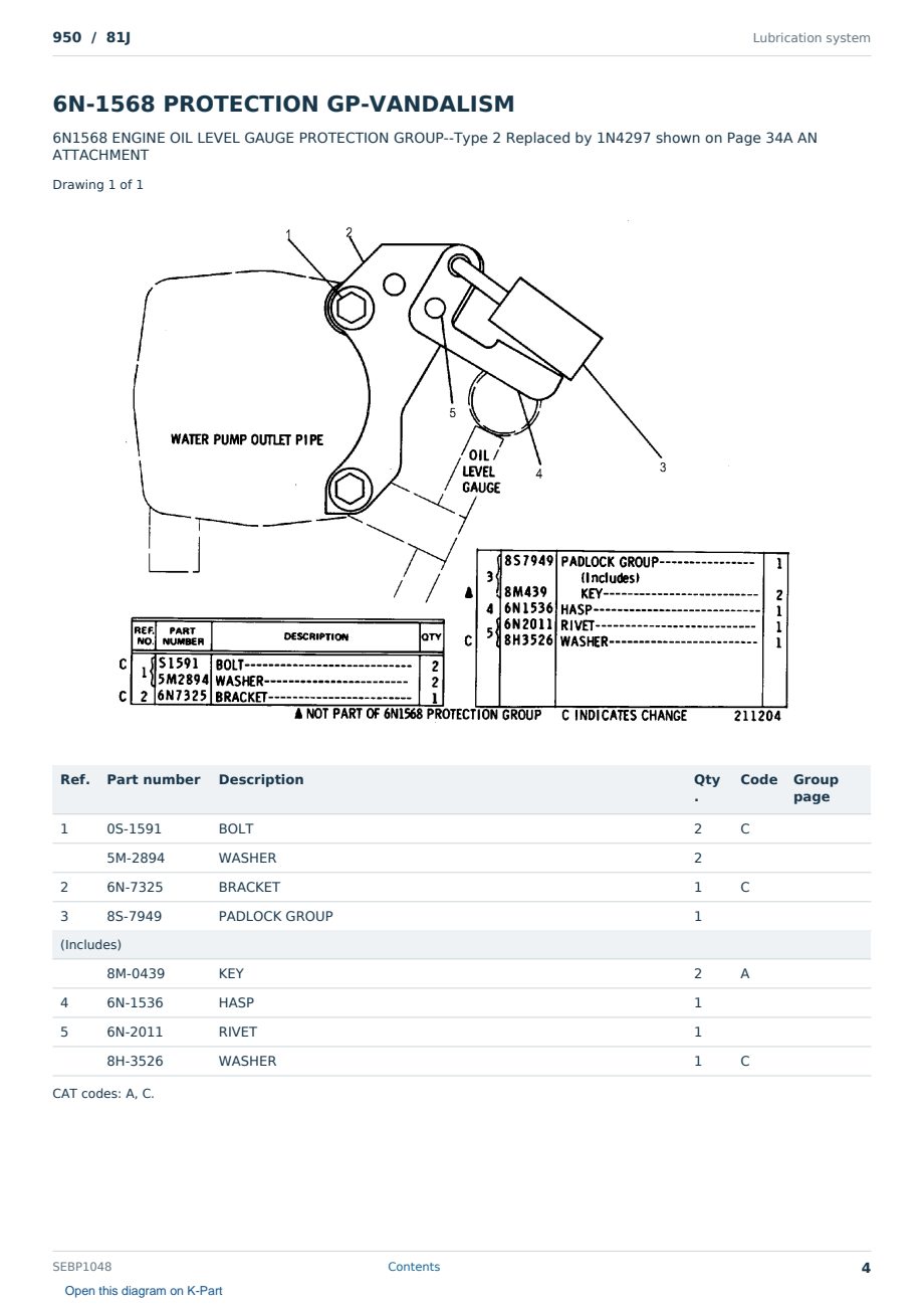 Caterpillar 950 S/N 81J Partsbook SEBP1048 (English) - sample page 4 of 10 Caterpillar 950 S/N 81J Partsbook SEBP1048 (English) - sample page 4 of 10