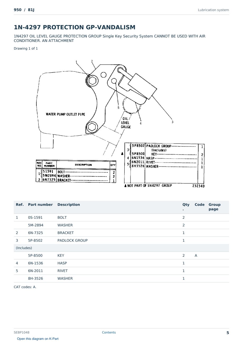 Caterpillar 950 S/N 81J Partsbook SEBP1048 (English) - sample page 5 of 10 Caterpillar 950 S/N 81J Partsbook SEBP1048 (English) - sample page 5 of 10