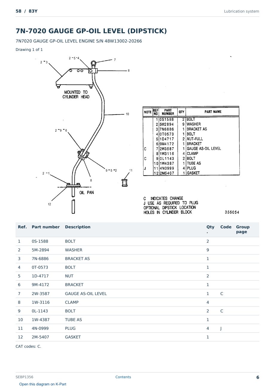 Caterpillar 58 S/N 83Y Partsbook SEBP1356 (English) - sample page 6 of 10 Caterpillar 58 S/N 83Y Partsbook SEBP1356 (English) - sample page 6 of 10