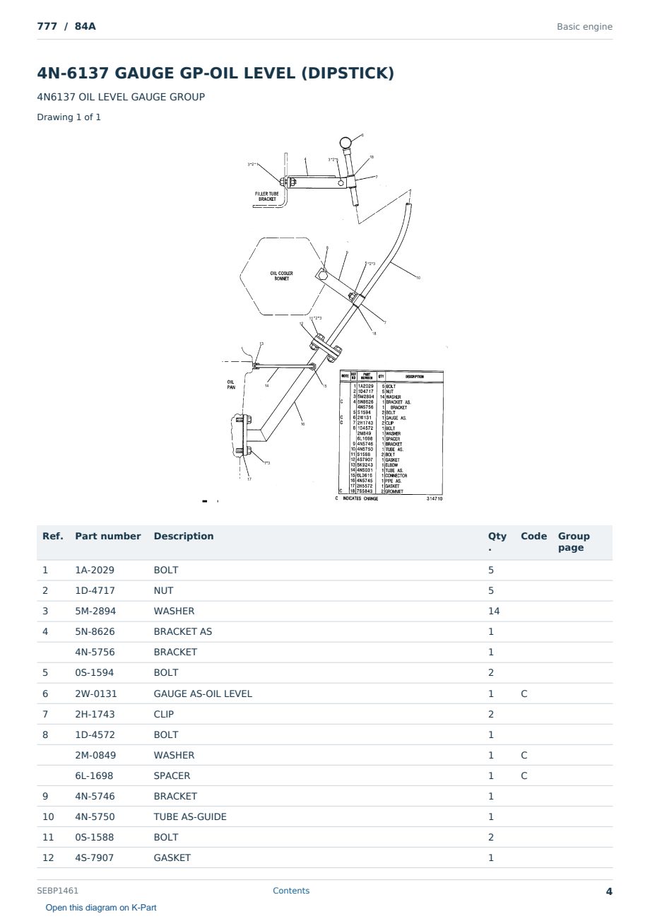 Caterpillar 777 S/N 84A Partsbook SEBP1461 (English) - sample page 4 of 10 Caterpillar 777 S/N 84A Partsbook SEBP1461 (English) - sample page 4 of 10