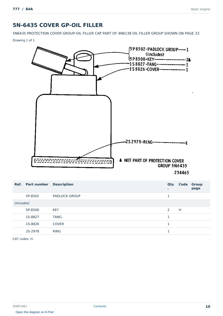 Caterpillar 777 S/N 84A Partsbook SEBP1461 (English) - sample page 10 of 10 Caterpillar 777 S/N 84A Partsbook SEBP1461 (English) - sample page 10 of 10