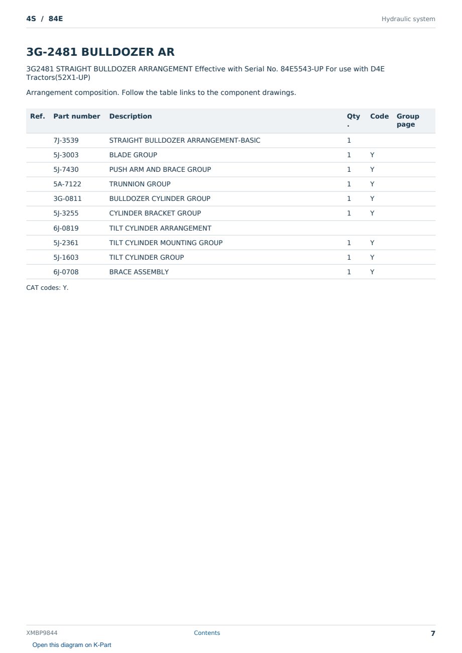 Caterpillar 4S S/N 84E Partsbook XMBP9844 (English) - sample page 7 of 10 Caterpillar 4S S/N 84E Partsbook XMBP9844 (English) - sample page 7 of 10
