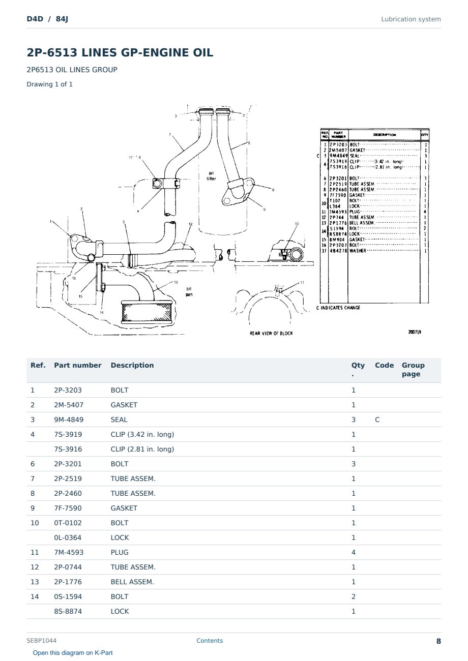 Caterpillar D4D S/N 84J Partsbook SEBP1044 (English) - sample page 8 of 10 Caterpillar D4D S/N 84J Partsbook SEBP1044 (English) - sample page 8 of 10