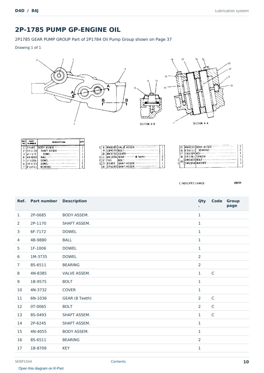 Caterpillar D4D S/N 84J Partsbook SEBP1044 (English) - sample page 10 of 10 Caterpillar D4D S/N 84J Partsbook SEBP1044 (English) - sample page 10 of 10