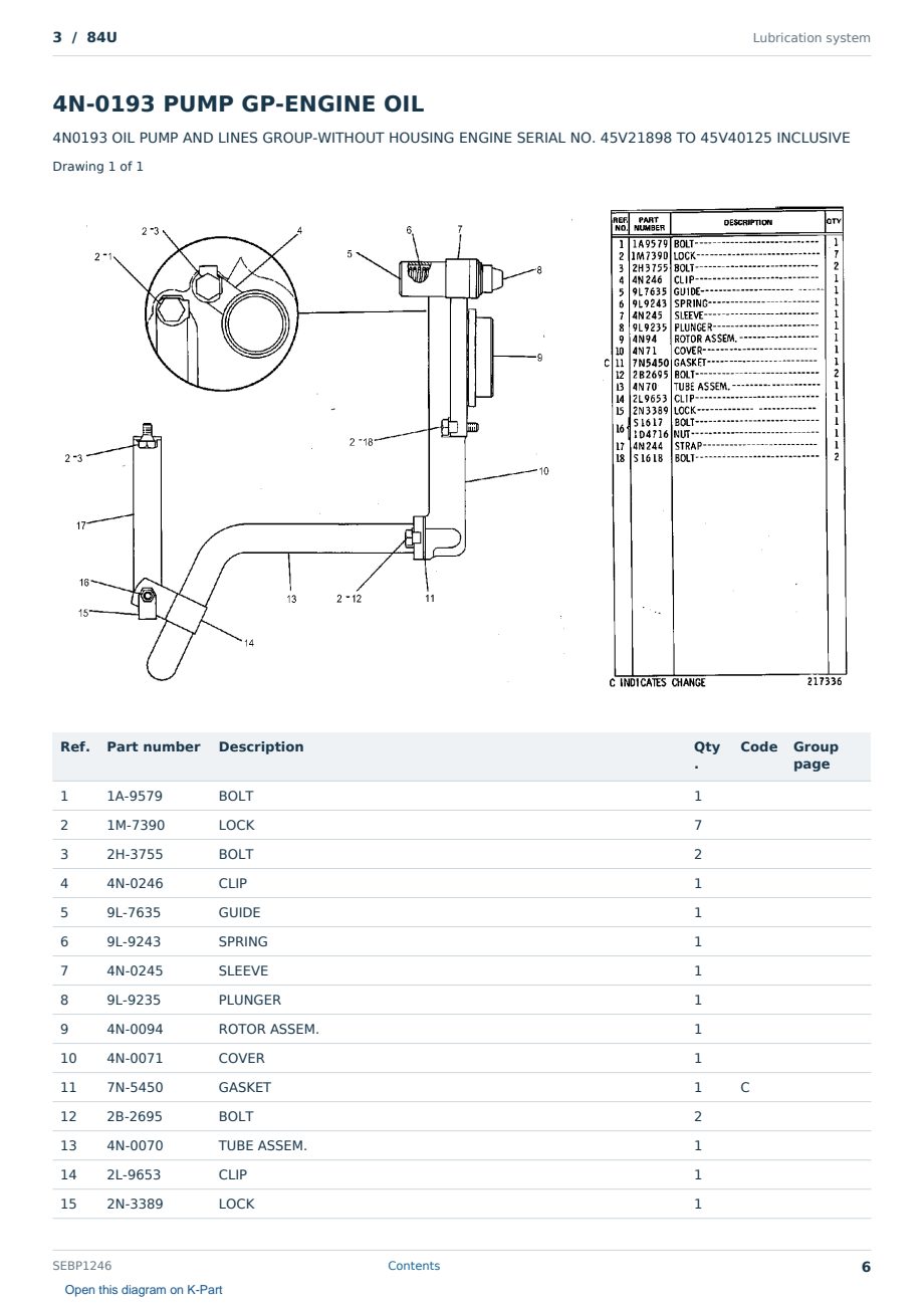 Caterpillar 3 S/N 84U Partsbook SEBP1246 (English) - sample page 6 of 10 Caterpillar 3 S/N 84U Partsbook SEBP1246 (English) - sample page 6 of 10