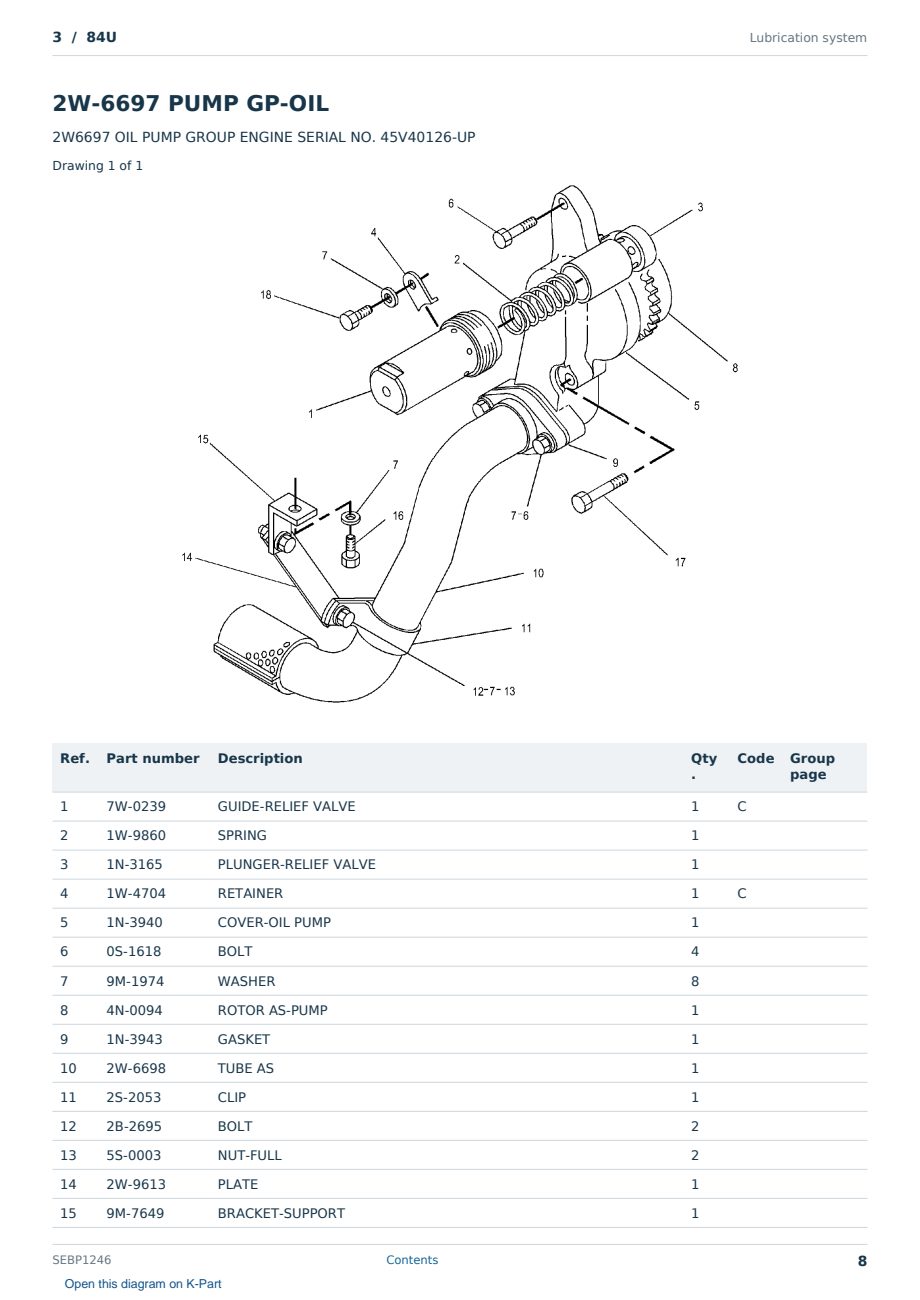 Caterpillar 3 S/N 84U Partsbook SEBP1246 (English) - sample page 8 of 10 Caterpillar 3 S/N 84U Partsbook SEBP1246 (English) - sample page 8 of 10