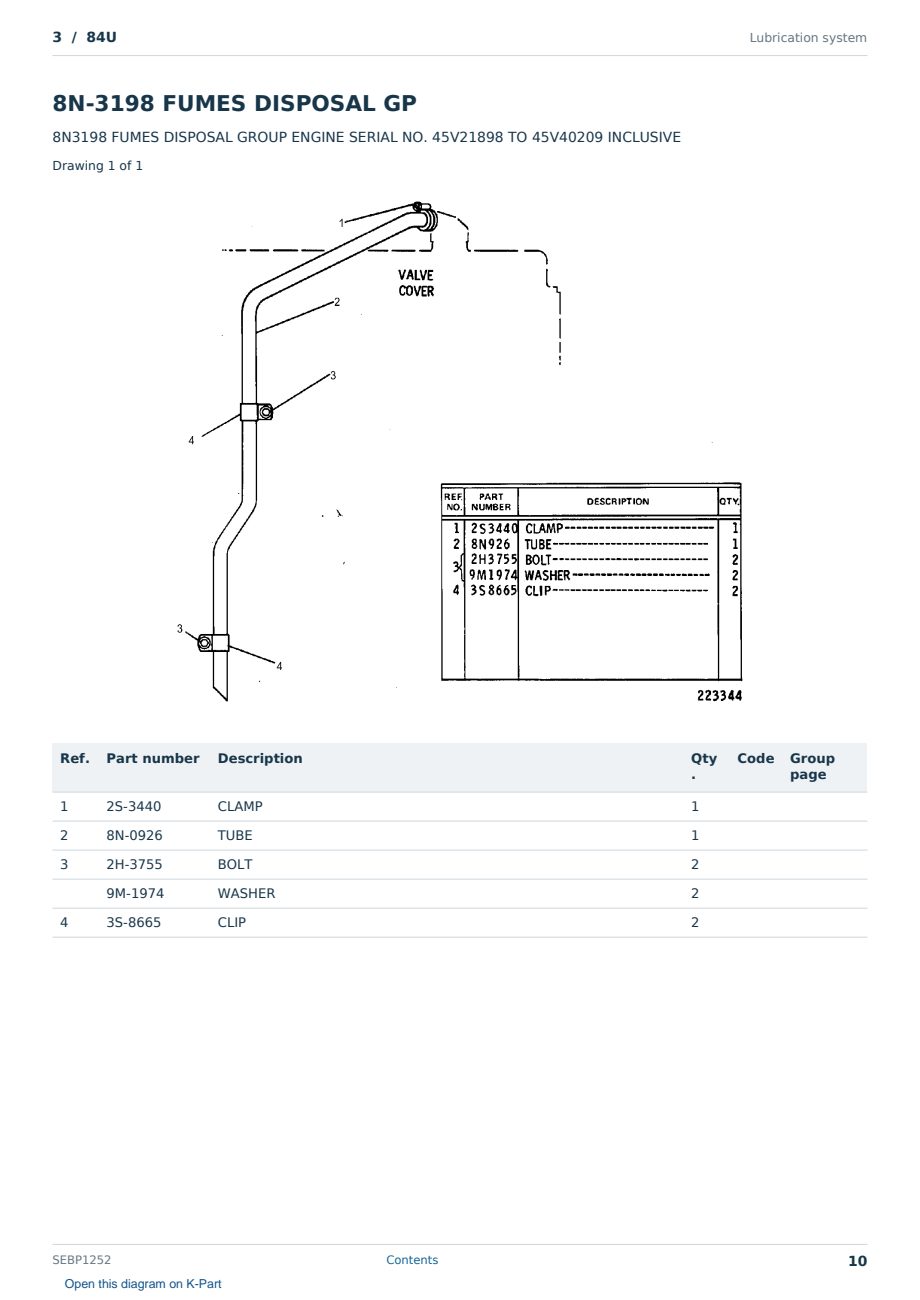 Caterpillar 3 S/N 84U Partsbook SEBP1252 (English) - sample page 10 of 10 Caterpillar 3 S/N 84U Partsbook SEBP1252 (English) - sample page 10 of 10
