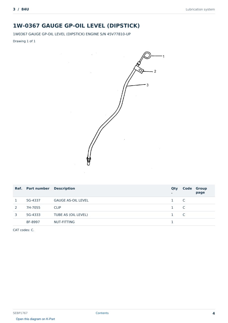 Caterpillar 3 S/N 84U Partsbook SEBP1767 (English) - sample page 4 of 10 Caterpillar 3 S/N 84U Partsbook SEBP1767 (English) - sample page 4 of 10