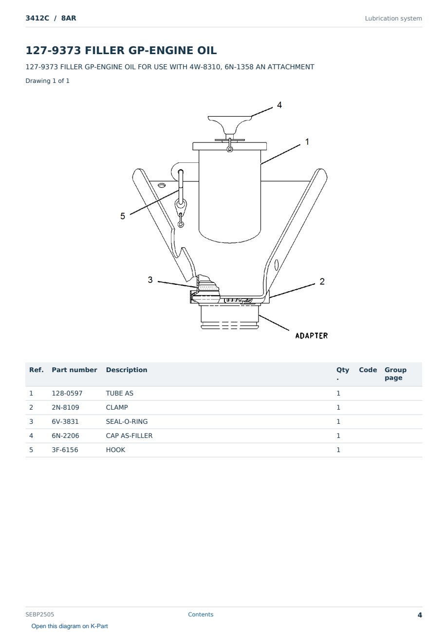Caterpillar 3412C S/N 8AR Partsbook SEBP2505 (English) - sample page 4 of 10 Caterpillar 3412C S/N 8AR Partsbook SEBP2505 (English) - sample page 4 of 10