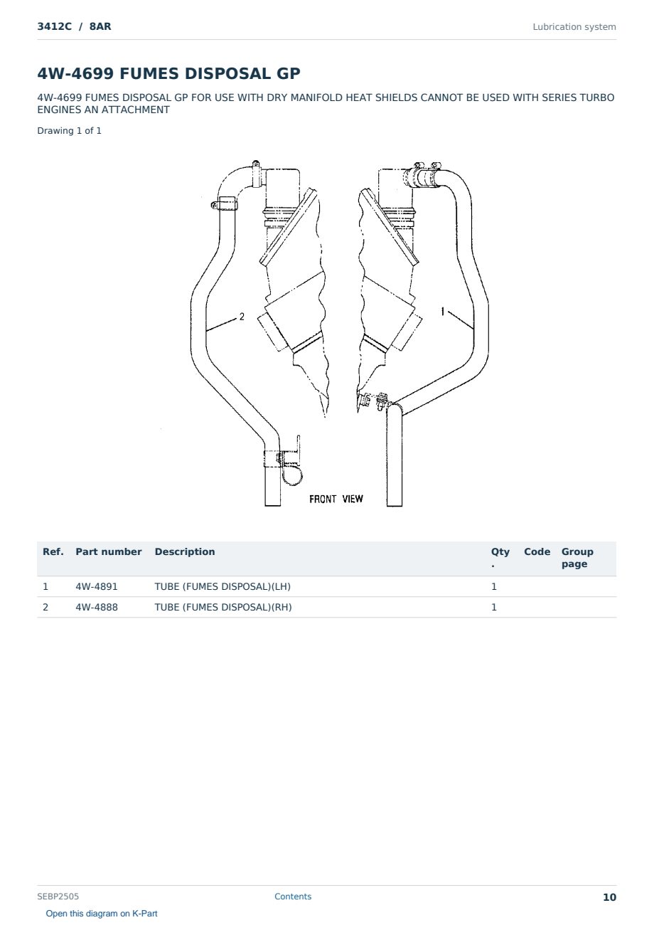 Caterpillar 3412C S/N 8AR Partsbook SEBP2505 (English) - sample page 10 of 10 Caterpillar 3412C S/N 8AR Partsbook SEBP2505 (English) - sample page 10 of 10