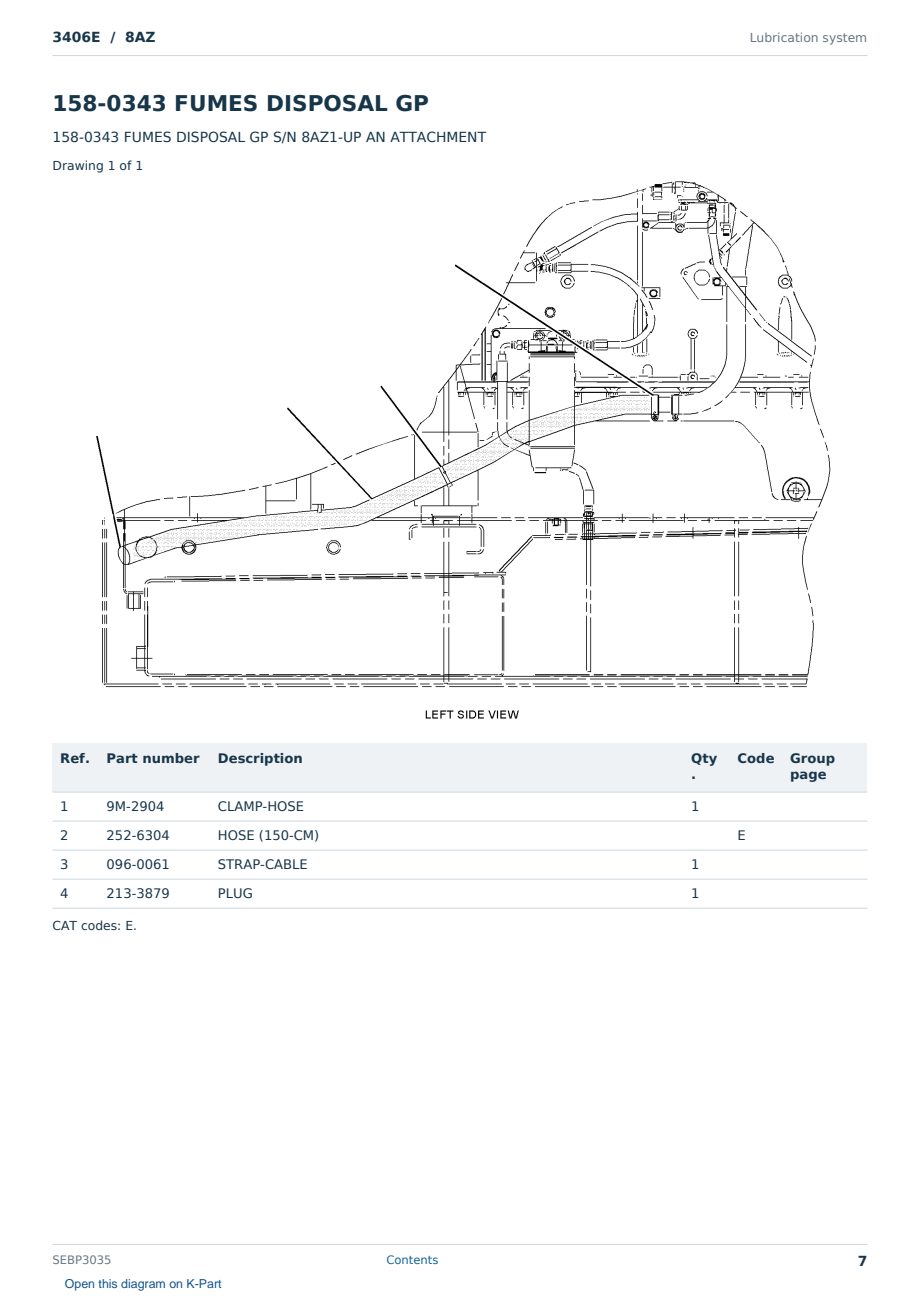 Caterpillar 3406E S/N 8AZ Partsbook SEBP3035 (English) - sample page 7 of 10 Caterpillar 3406E S/N 8AZ Partsbook SEBP3035 (English) - sample page 7 of 10