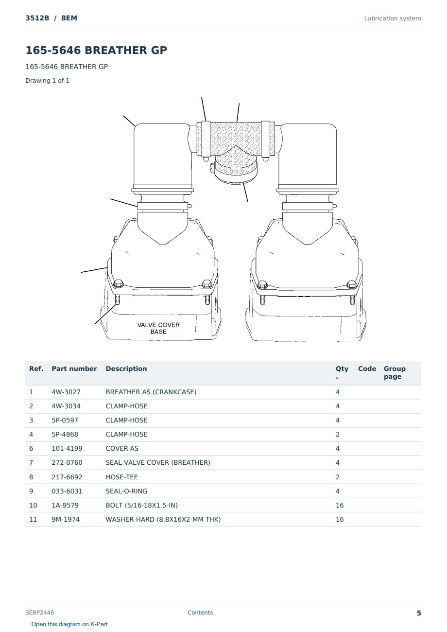 Caterpillar 3512B S/N 8EM Partsbook SEBP2446 (English) - sample page 5 of 10 Caterpillar 3512B S/N 8EM Partsbook SEBP2446 (English) - sample page 5 of 10