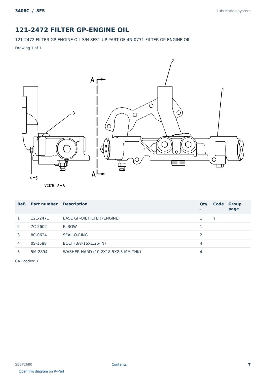 Caterpillar 3406C S/N 8FS Partsbook SEBP2680 (English) - sample page 7 of 10 Caterpillar 3406C S/N 8FS Partsbook SEBP2680 (English) - sample page 7 of 10