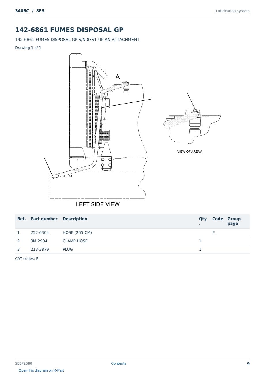 Caterpillar 3406C S/N 8FS Partsbook SEBP2680 (English) - sample page 9 of 10 Caterpillar 3406C S/N 8FS Partsbook SEBP2680 (English) - sample page 9 of 10