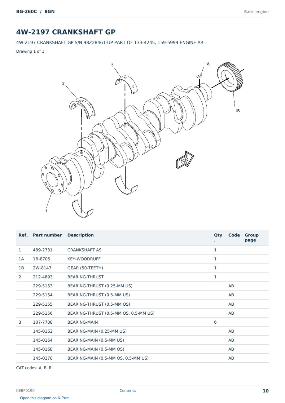 Caterpillar BG-260C S/N 8GN Partsbook KEBP0190 (English) - sample page 10 of 10 Caterpillar BG-260C S/N 8GN Partsbook KEBP0190 (English) - sample page 10 of 10
