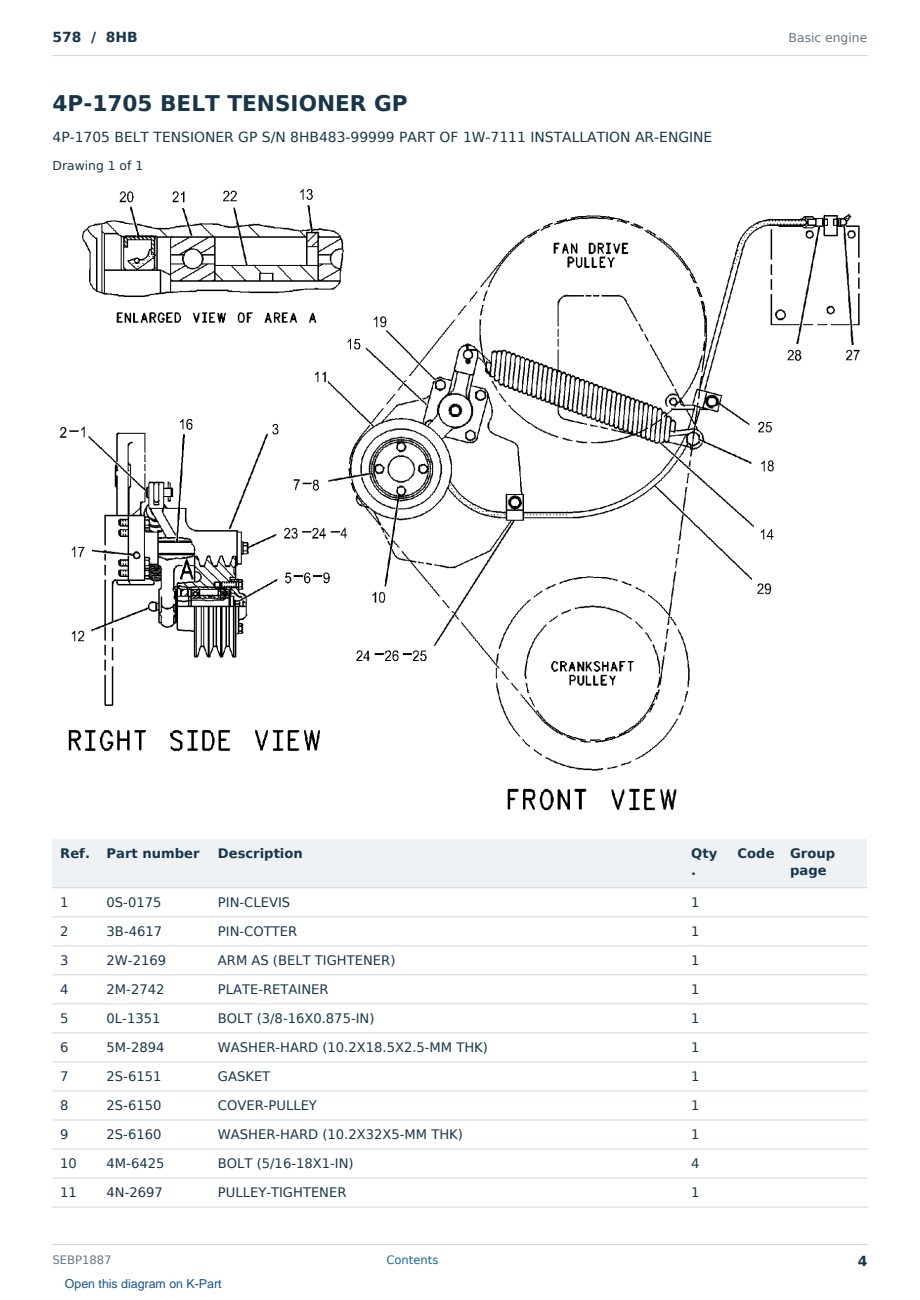 Caterpillar 578 S/N 8HB Partsbook SEBP1887 (English) - sample page 4 of 10 Caterpillar 578 S/N 8HB Partsbook SEBP1887 (English) - sample page 4 of 10