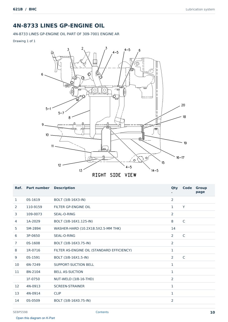 Caterpillar 621B S/N 8HC Partsbook SEBP5598 (English) - sample page 10 of 10 Caterpillar 621B S/N 8HC Partsbook SEBP5598 (English) - sample page 10 of 10