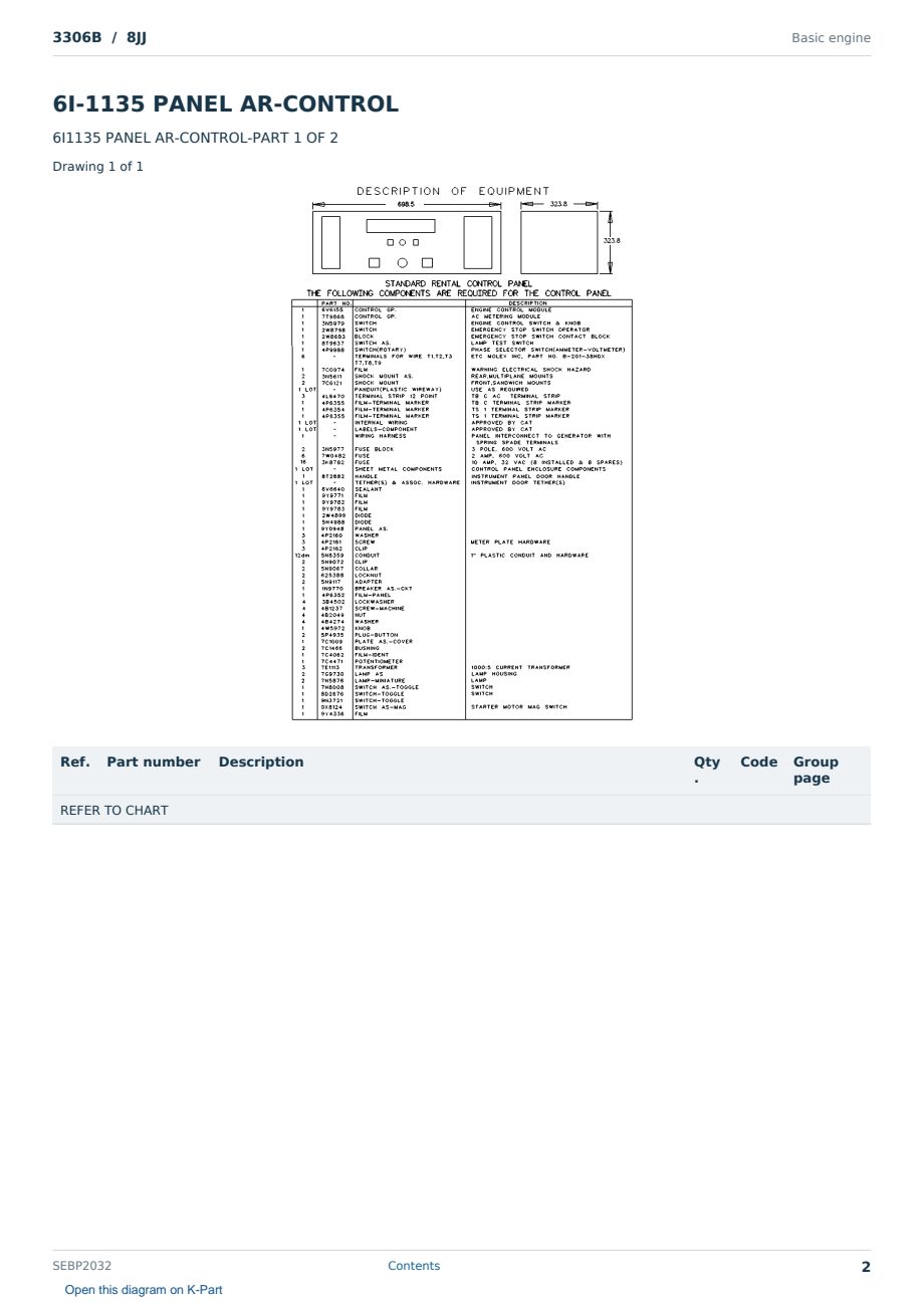 Caterpillar 3306B S/N 8JJ Partsbook SEBP2032 (English) - sample page 2 of 6 Caterpillar 3306B S/N 8JJ Partsbook SEBP2032 (English) - sample page 2 of 6