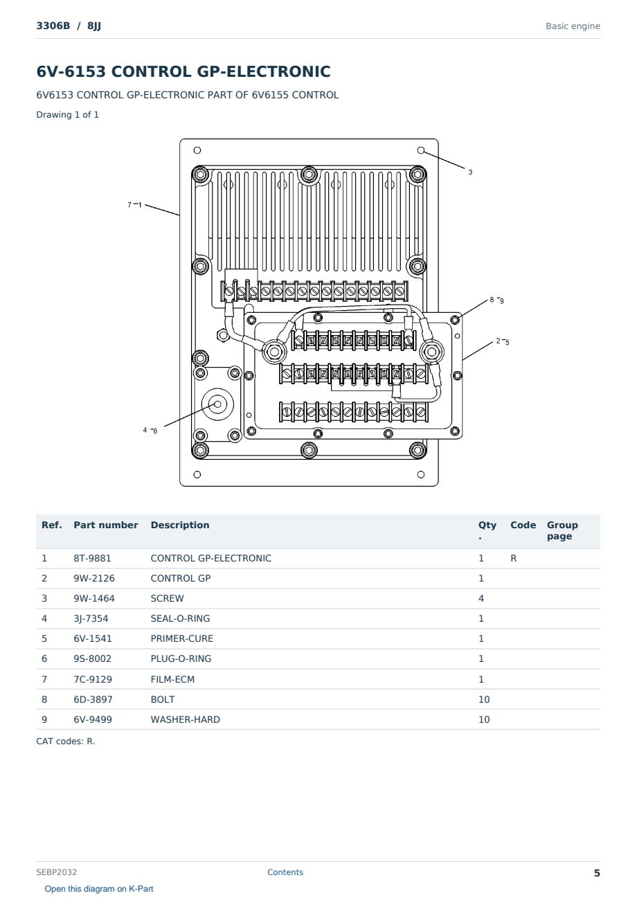 Caterpillar 3306B S/N 8JJ Partsbook SEBP2032 (English) - sample page 5 of 6 Caterpillar 3306B S/N 8JJ Partsbook SEBP2032 (English) - sample page 5 of 6