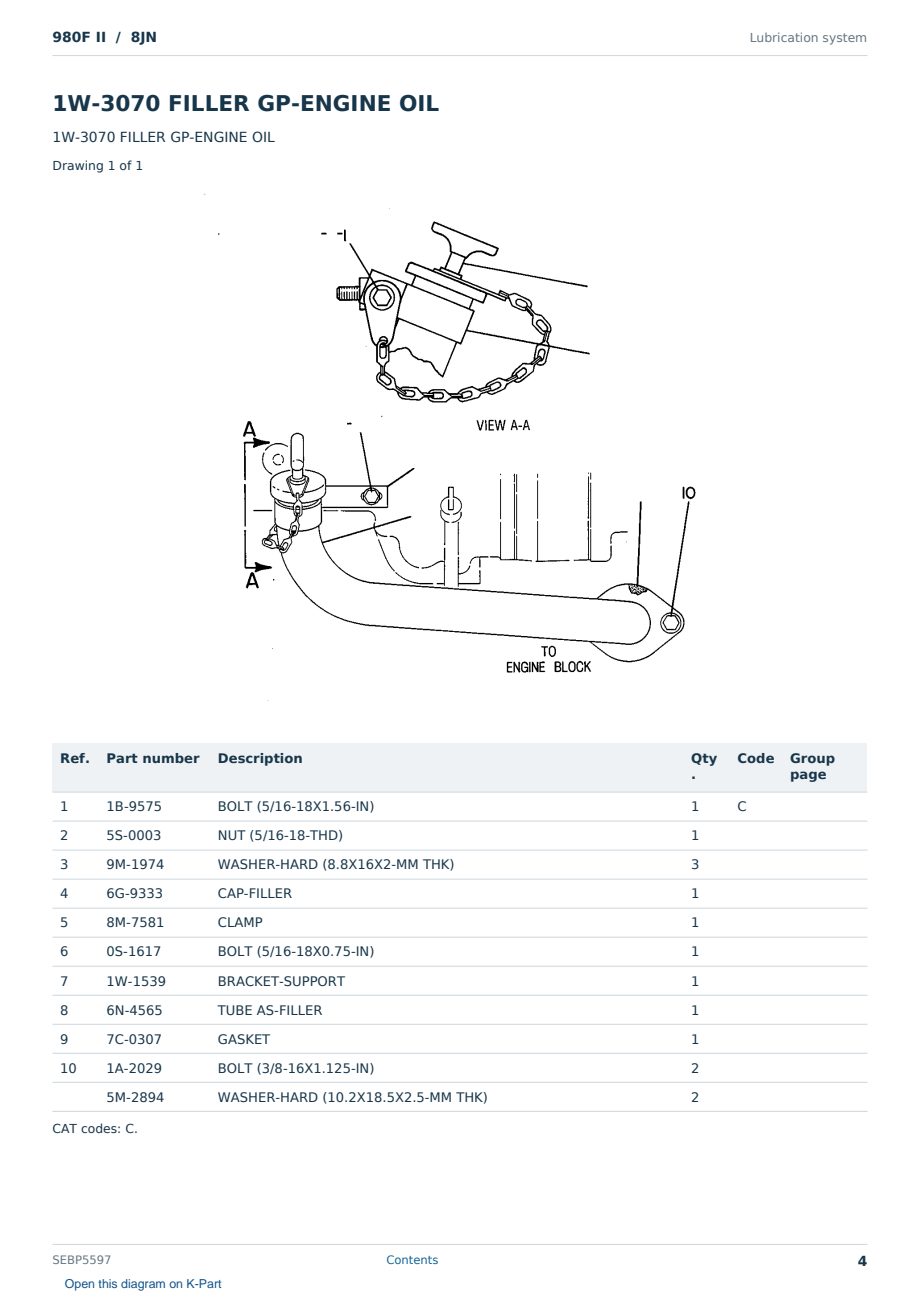 Caterpillar 980F II S/N 8JN Partsbook SEBP5597 (English) - sample page 4 of 10 Caterpillar 980F II S/N 8JN Partsbook SEBP5597 (English) - sample page 4 of 10