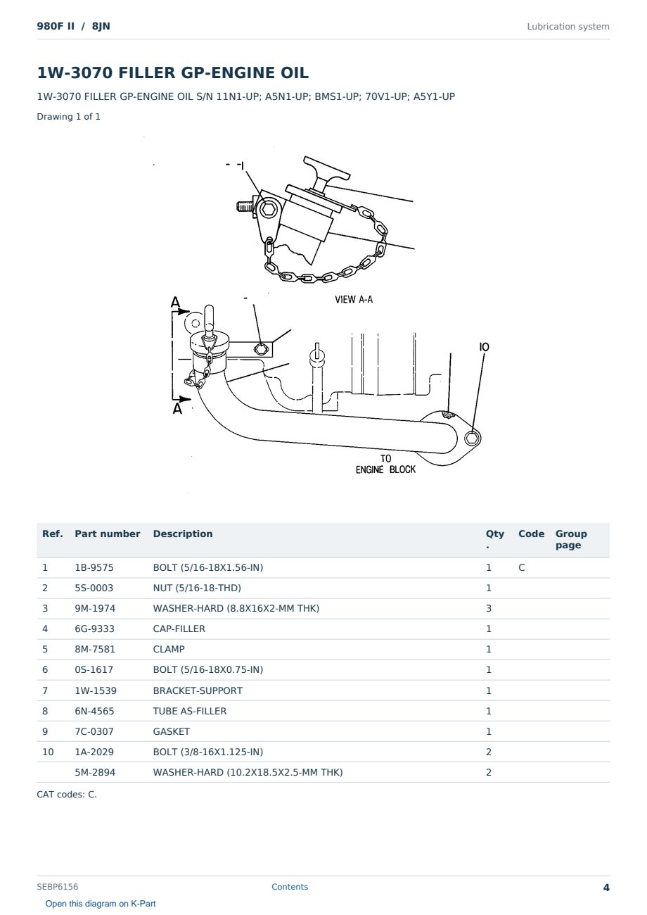 Caterpillar 980F II S/N 8JN Partsbook SEBP6156 (English) - sample page 4 of 10 Caterpillar 980F II S/N 8JN Partsbook SEBP6156 (English) - sample page 4 of 10