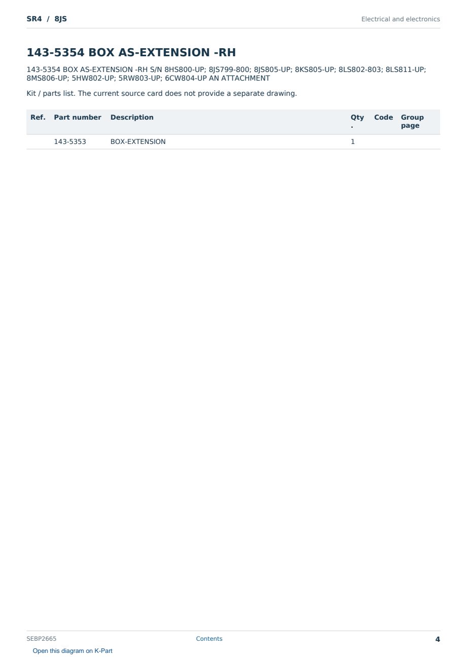 Caterpillar SR4 S/N 8JS Partsbook SEBP2665 (English) - sample page 4 of 10 Caterpillar SR4 S/N 8JS Partsbook SEBP2665 (English) - sample page 4 of 10