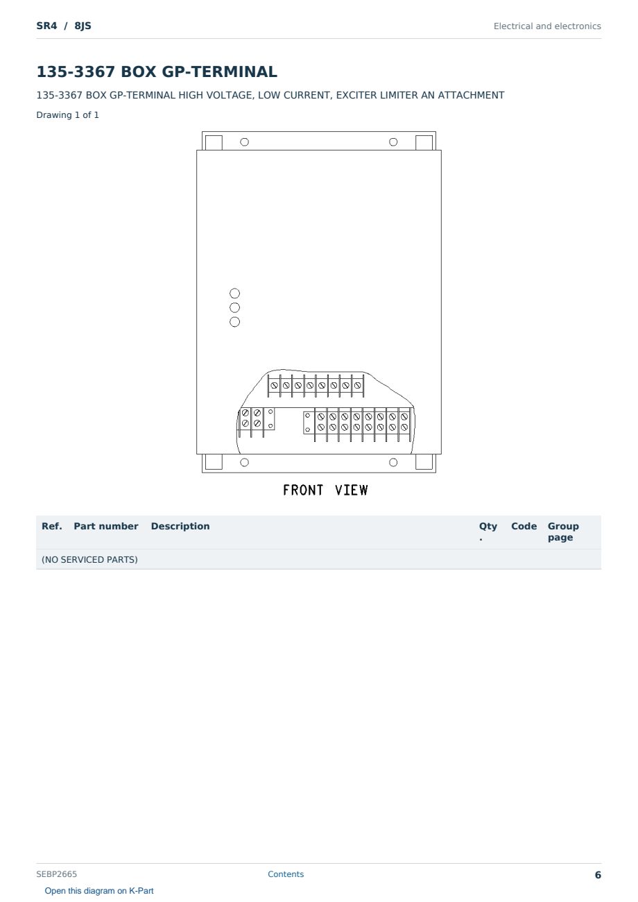 Caterpillar SR4 S/N 8JS Partsbook SEBP2665 (English) - sample page 6 of 10 Caterpillar SR4 S/N 8JS Partsbook SEBP2665 (English) - sample page 6 of 10
