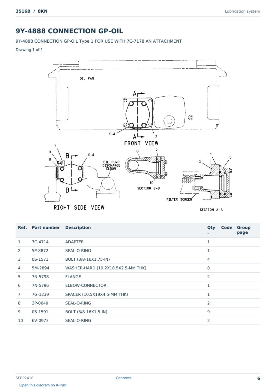 Caterpillar 3516B S/N 8KN Partsbook SEBP2418 (English) - sample page 6 of 10 Caterpillar 3516B S/N 8KN Partsbook SEBP2418 (English) - sample page 6 of 10