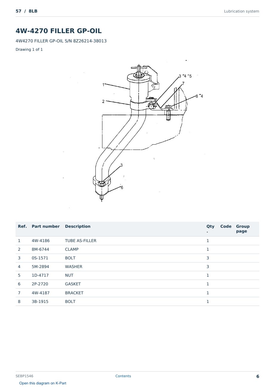 Caterpillar 57 S/N 8LB Partsbook SEBP1546 (English) - sample page 6 of 10 Caterpillar 57 S/N 8LB Partsbook SEBP1546 (English) - sample page 6 of 10