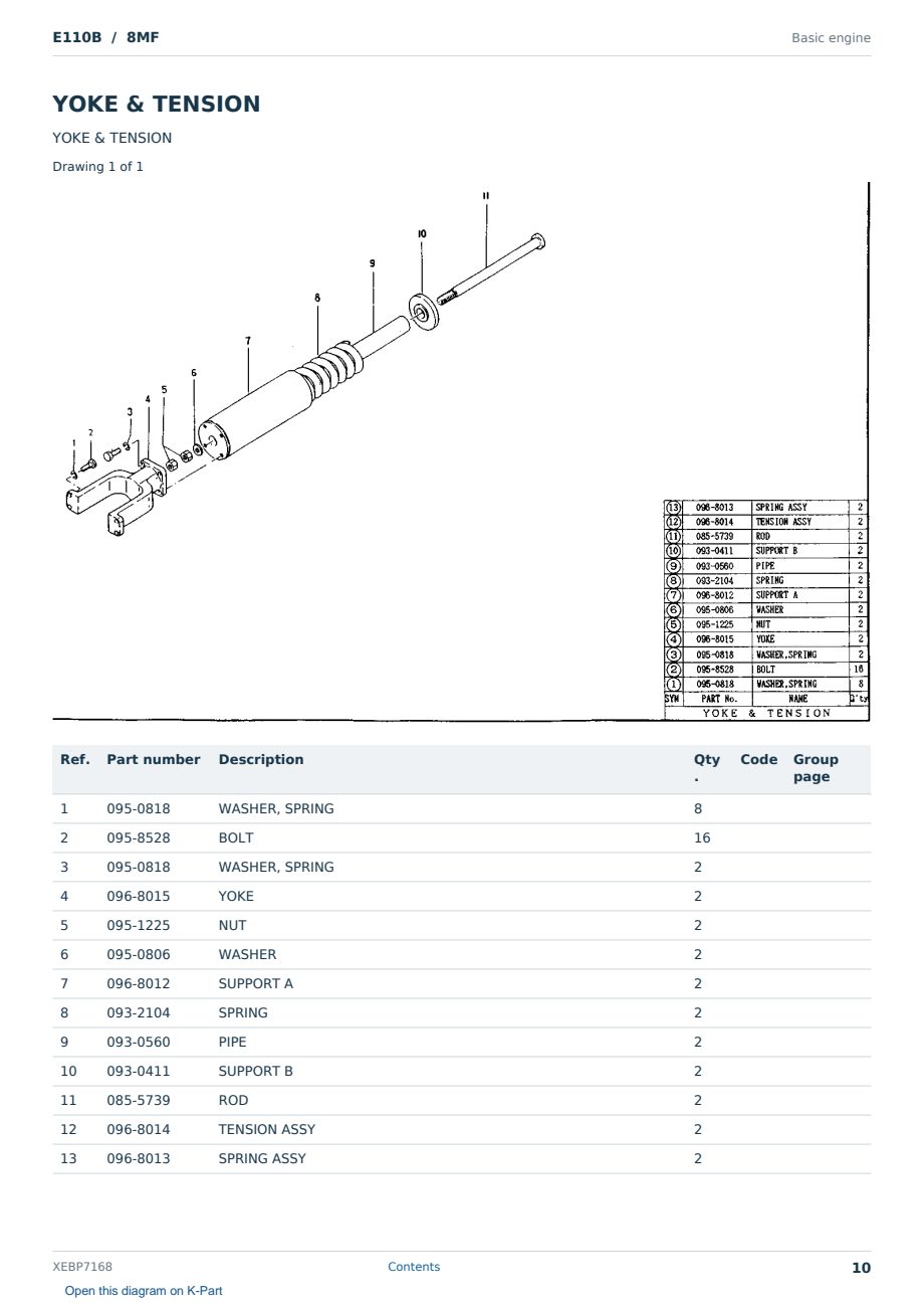 Caterpillar E110B S/N 8MF Partsbook XEBP7168 (English) - sample page 10 of 10 Caterpillar E110B S/N 8MF Partsbook XEBP7168 (English) - sample page 10 of 10