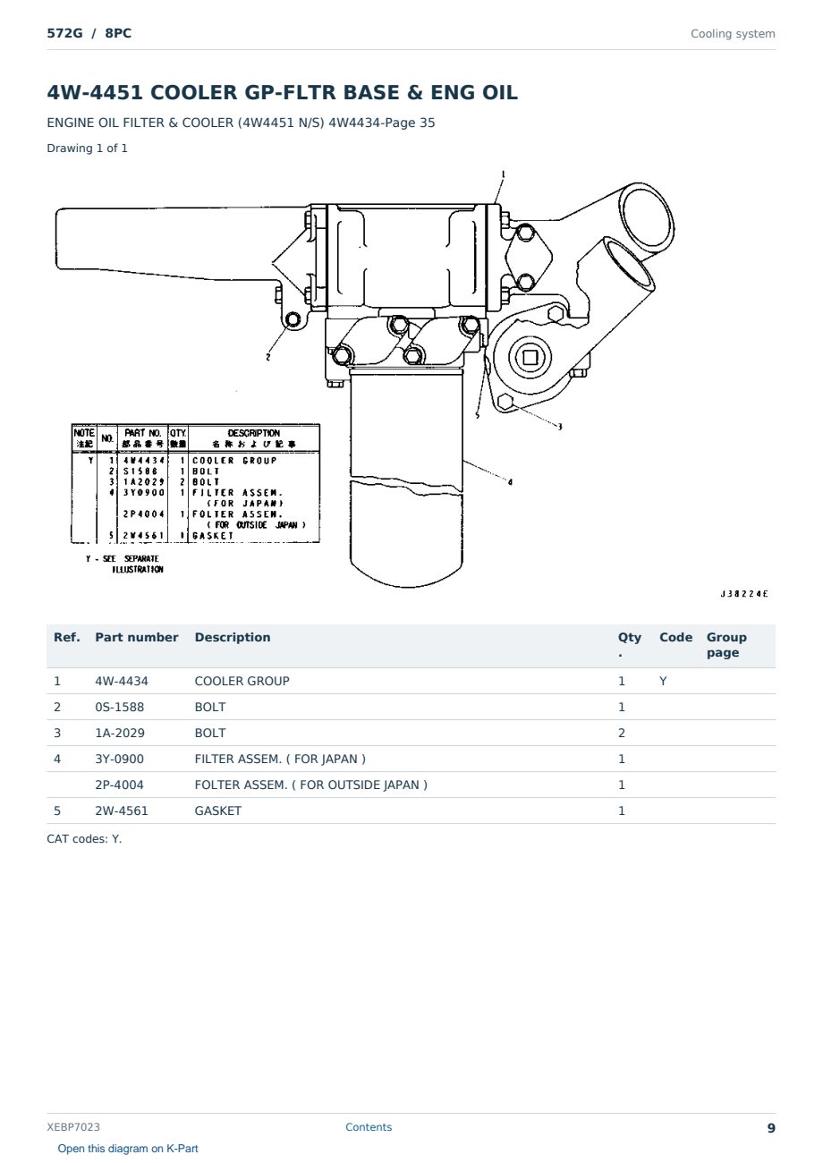 Caterpillar 572G S/N 8PC Partsbook XEBP7023 (English) - sample page 9 of 10 Caterpillar 572G S/N 8PC Partsbook XEBP7023 (English) - sample page 9 of 10
