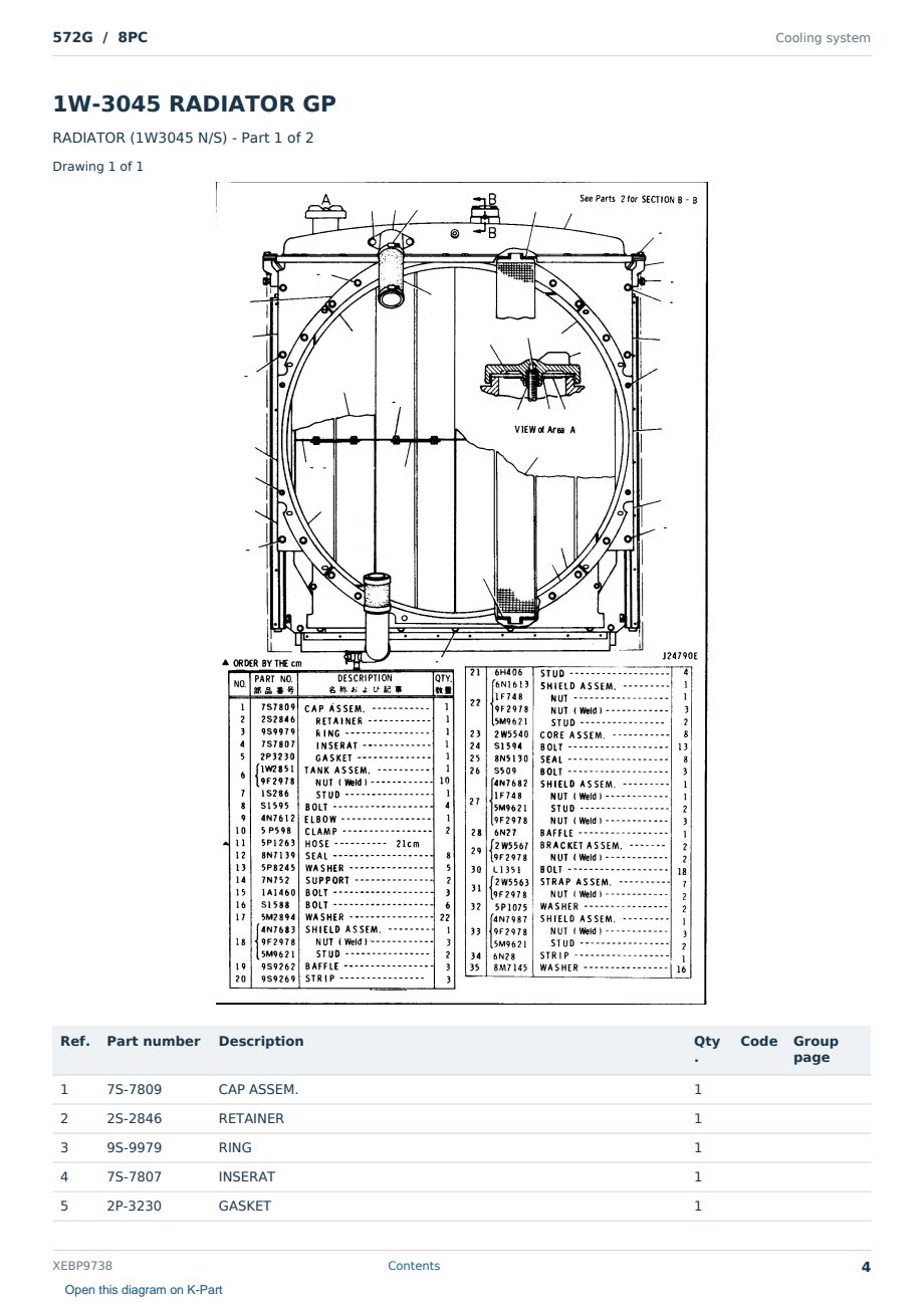 Caterpillar 572G S/N 8PC Partsbook XEBP9738 (English) - sample page 4 of 10 Caterpillar 572G S/N 8PC Partsbook XEBP9738 (English) - sample page 4 of 10