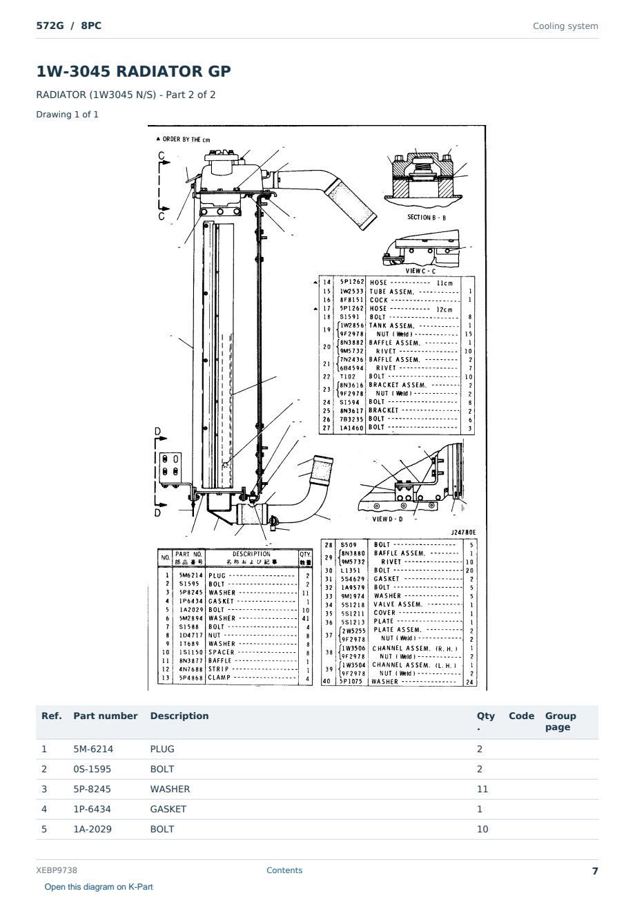 Caterpillar 572G S/N 8PC Partsbook XEBP9738 (English) - sample page 7 of 10 Caterpillar 572G S/N 8PC Partsbook XEBP9738 (English) - sample page 7 of 10