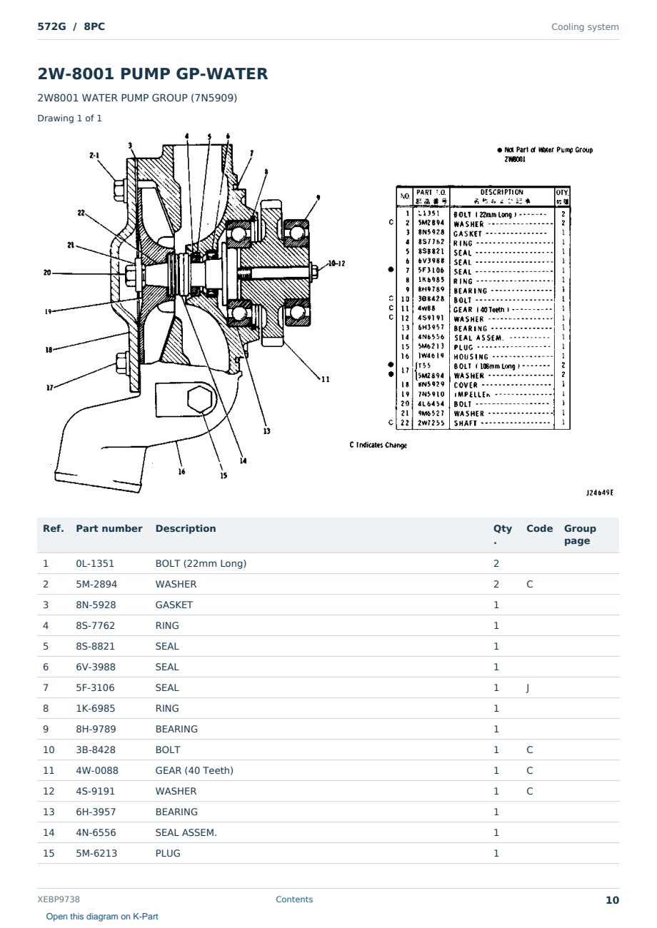 Caterpillar 572G S/N 8PC Partsbook XEBP9738 (English) - sample page 10 of 10 Caterpillar 572G S/N 8PC Partsbook XEBP9738 (English) - sample page 10 of 10