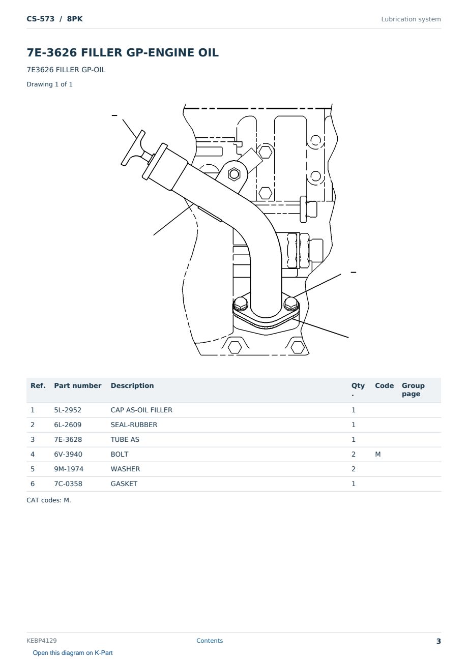 Caterpillar CS-573 S/N 8PK Partsbook KEBP4129 (English) - sample page 3 of 10 Caterpillar CS-573 S/N 8PK Partsbook KEBP4129 (English) - sample page 3 of 10