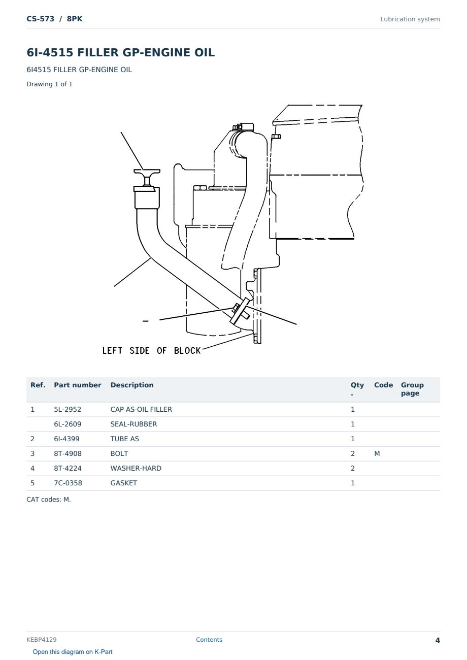 Caterpillar CS-573 S/N 8PK Partsbook KEBP4129 (English) - sample page 4 of 10 Caterpillar CS-573 S/N 8PK Partsbook KEBP4129 (English) - sample page 4 of 10