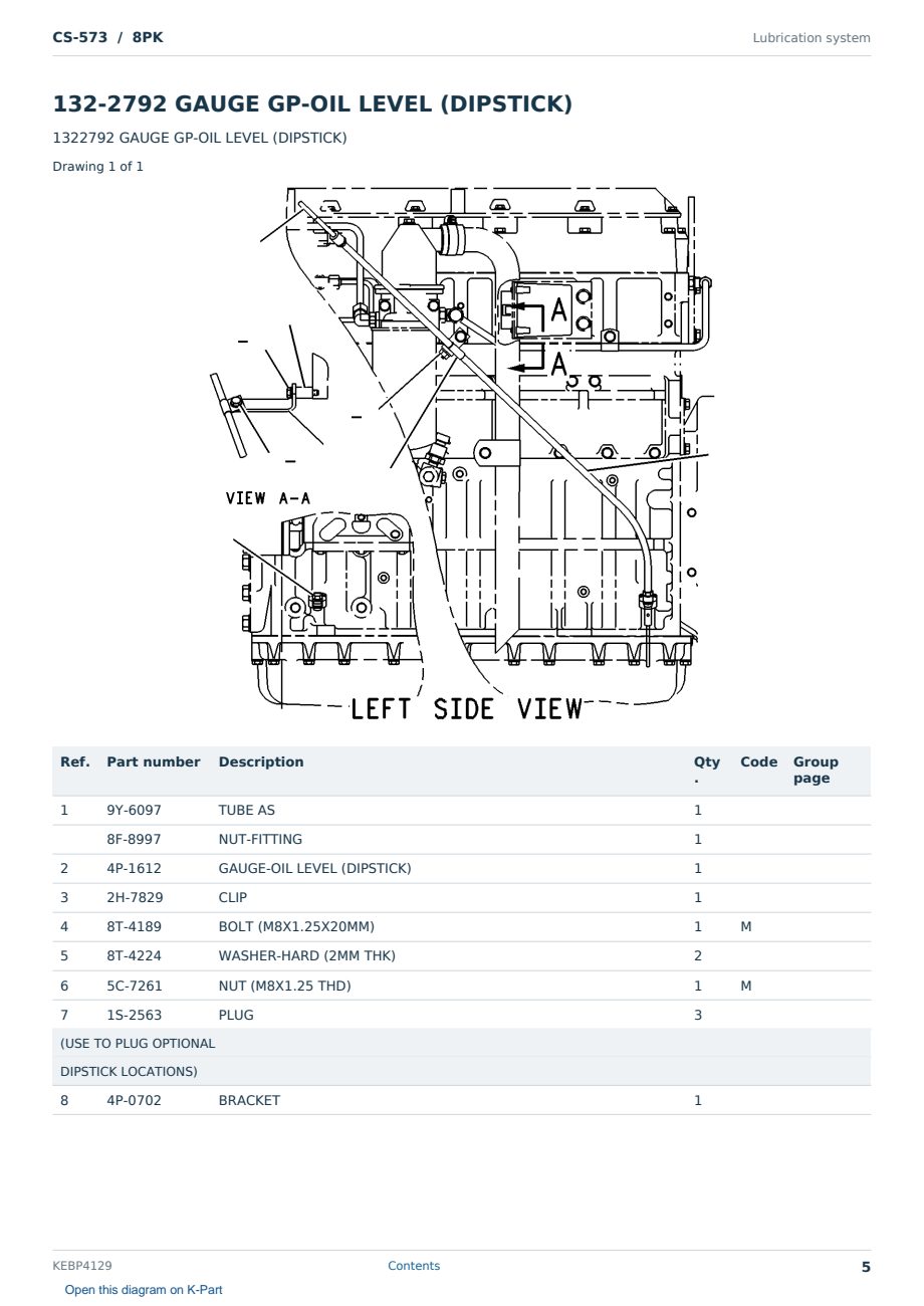 Caterpillar CS-573 S/N 8PK Partsbook KEBP4129 (English) - sample page 5 of 10 Caterpillar CS-573 S/N 8PK Partsbook KEBP4129 (English) - sample page 5 of 10