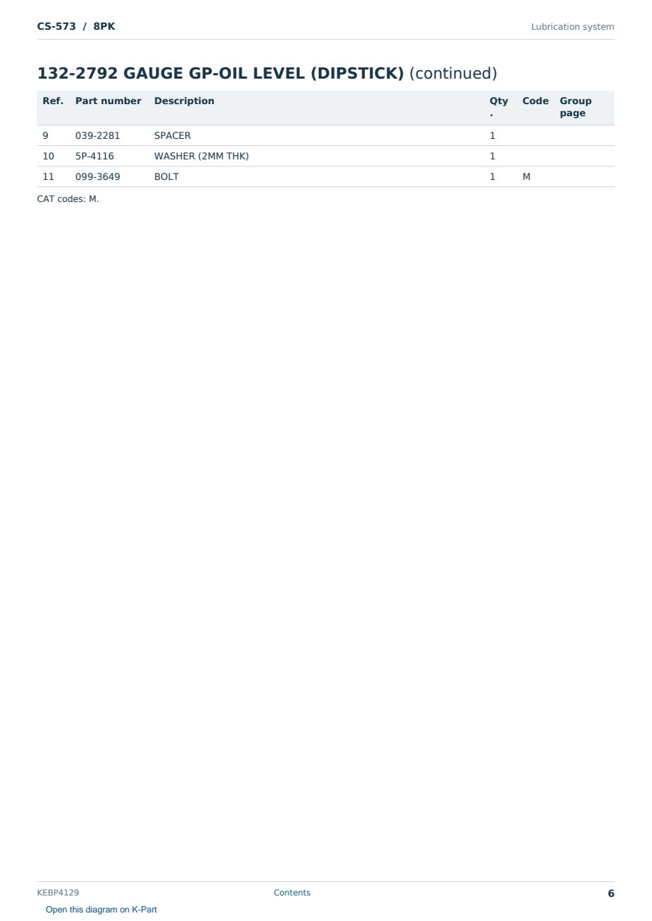 Caterpillar CS-573 S/N 8PK Partsbook KEBP4129 (English) - sample page 6 of 10 Caterpillar CS-573 S/N 8PK Partsbook KEBP4129 (English) - sample page 6 of 10