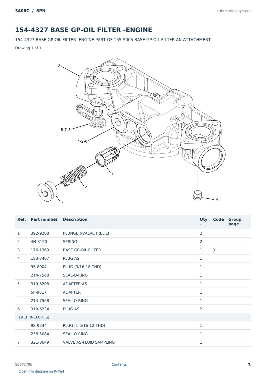 Caterpillar 3406C S/N 8PN Partsbook SEBP2786 (English) - sample page 3 of 10 Caterpillar 3406C S/N 8PN Partsbook SEBP2786 (English) - sample page 3 of 10