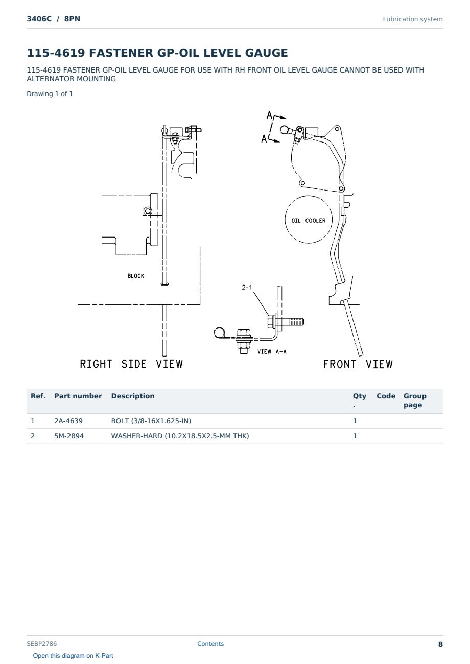 Caterpillar 3406C S/N 8PN Partsbook SEBP2786 (English) - sample page 8 of 10 Caterpillar 3406C S/N 8PN Partsbook SEBP2786 (English) - sample page 8 of 10