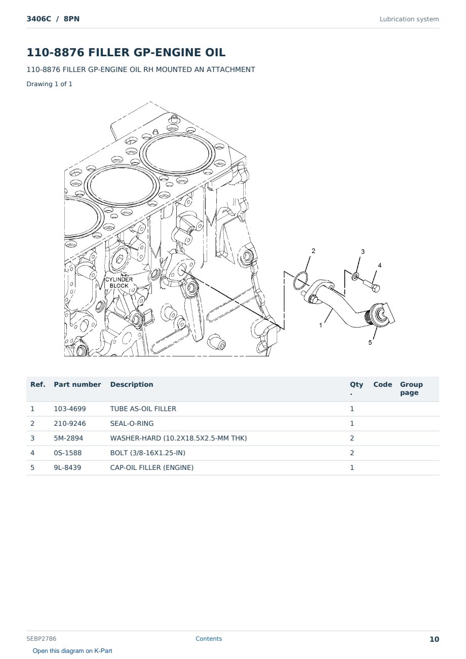 Caterpillar 3406C S/N 8PN Partsbook SEBP2786 (English) - sample page 10 of 10 Caterpillar 3406C S/N 8PN Partsbook SEBP2786 (English) - sample page 10 of 10