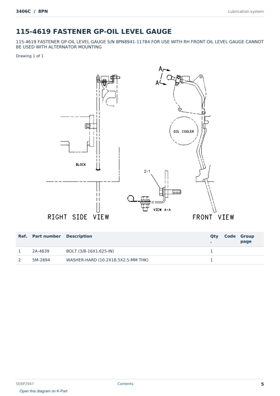 Caterpillar 3406C S/N 8PN Partsbook SEBP2947 (English) - sample page 5 of 10 Caterpillar 3406C S/N 8PN Partsbook SEBP2947 (English) - sample page 5 of 10